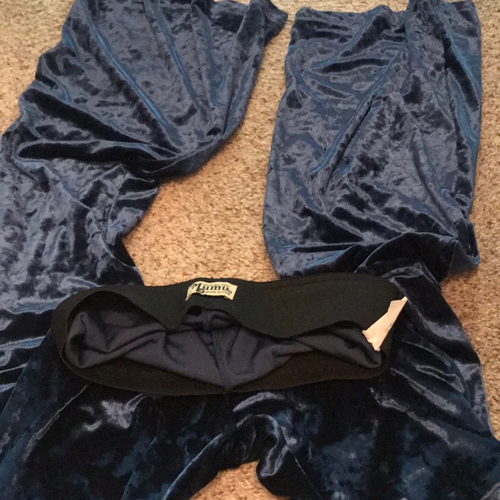 Navy velvet bams